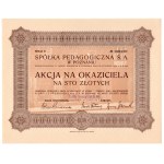 Spółka Pedagogiczna S.A. in Poznań, 100 zł per share