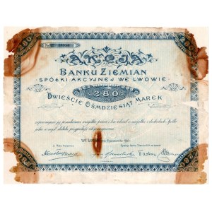 Bank of the Earth in Lviv, 280 marks, 1920