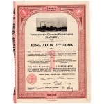 SATURN S.A. Mining and Industrial Joint-Stock Company, 1 utility share from 1922, RARE