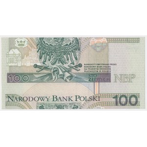 100 zlotych, 1994, a very striking cutting error