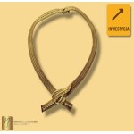 Gold necklace with 24 diamonds, 585 gold, weight 60.20 grams