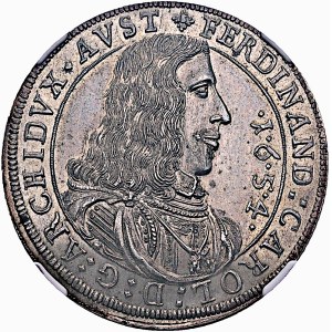 Archbishop Ferdinand Carl (1632–1662), 1/2 Tolar, 1654, Hall, NGC MS 62
