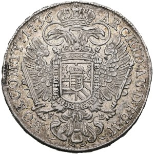 Charles VI (1711–1740), Thaler 1736 KB, Kremnica
