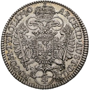 Charles VI (1711–1740), 1/4 Tolar, 1740, Hall
