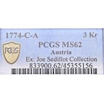 Marie Terezie (1740-1780), 3 Krejcar 1774-C-A, Vídeň, PSGS MS 62