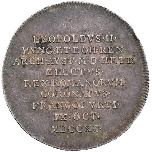 Leopold II (1790–1792), AR token from 1790 commemorating his coronation as Roman Emperor in Frankfurt