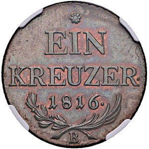 Francis I (1792–1835), 1 Krejcar 1816 B, Vienna, NGC MS 64 BN