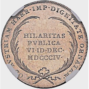 François Ier (1792-1835), jeton de couronnement AR de 1804, NGC MS 64