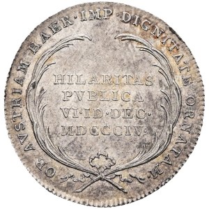 Franciszek I (1792–1835), żeton AR z 1804 r. z okazji ogłoszenia go austriackim cesarzem dziedzicznym w Wiedniu