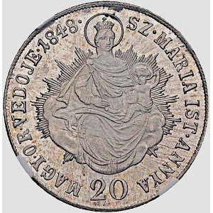 Revolution (1948–1849) 20 Krejcar 1848 KB, Kremnica NGC MS 62