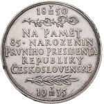 O. Španiel – Medal featuring a portrait of T. G. Masaryk, commemorating his 85th birthday, 1935