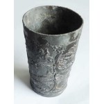 , Poland - Warsaw; Pewter cup featuring Warsaw motifs: the Łazienki Palace