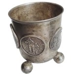 , Austria - Cup, with five coins set on the sides: Tolar replica
