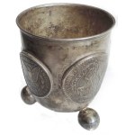 , Austria - Cup, with five coins set on the sides: Tolar replica