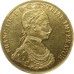 František Josef I. (1848-1916), 4 Dukát 1864 A, Vídeň 13,858 g, neznatelná stopa, nep. rys.