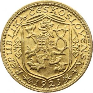 Československo, obdobie 1918 – 1939, dukát z roku 1923 – sv. Václav /61 861 ks/ 3,453 g