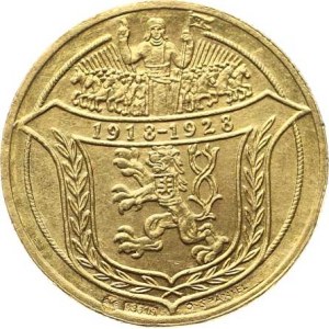 Czechoslovakia, 1918–1939, Two-ducat Medal, 1928 – 10th Anniversary of the Republic / I am minted....