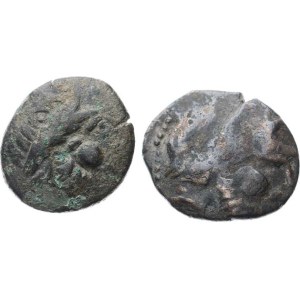 Celti orientali - Sirmia, tetradrachma, testa stilizzata a destra / cavallo stilizzato a sinistra