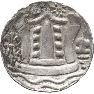 Barma - Šri Kšétra, městské státy Pju (300-800 po Kr.), Ag Unit / 96 Ratti A: Šrivatsa / chrám 34 m