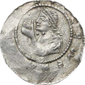 Vladislav I (1109–1125), Denar C – 556 variant: dot under the chin and on the neck, 0.78 g
