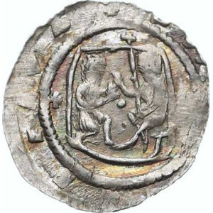 Soběslav I (1125–1140), Denar C – 583 variant: cross behind the horseman / dot between the figures