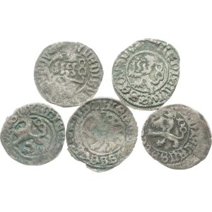 Vladislav II. Jagellonský (1471-1516), Bílý peníz jednostranný - 5 různých typů 5 ks
