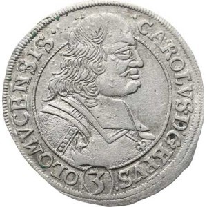 Olomouc, Charles II of Liechtenstein (1664–1695), 3 kr. 1695 SAS SV 332 H1/H1 above the A in the mark—a dot, but n