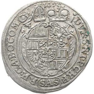 Olomouc, Charles II of Liechtenstein (1664–1695), 3 kr. 1695 SAS SV 332 H1/H1 above the A in the mark—a dot, but n