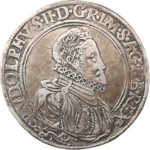 Rudolf II. (1576–1612), tolar z roku 1580, Jáchymov-Kádner „RR“ MKČ 393, varianta: za dátumom je krúžok