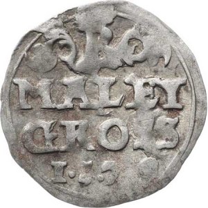 Rodolfo II (1576-1612), piccolo groschen del 1579, K.Hora-Šatný, dritto senza iscrizione HN 1a/1 RR