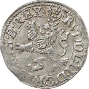 Rudolf II. (1576–1612), malý groš z roku 1589, Jáchymov-Hoffmann HN 8a, varianta: po bokoch