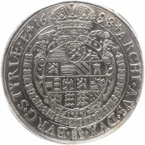 Leopold I (1657–1705), 1688 IAN Thaler, Graz, Styria—re-struck from 1684 (1682?)