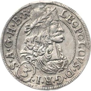 Leopold I (1657–1705), 3 kr. 1692, Tyrol-Hall R, trace