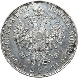 Franz Joseph I (1848–1918), 1891 Two-Gold-Piece, no serial number, Count, dark spots