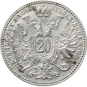 František Josef I.(1848-1918), 20 kr. 1869 b.zn.