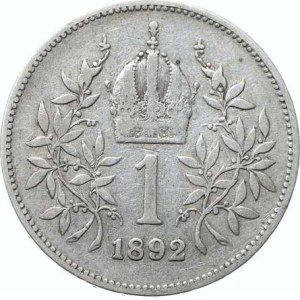 Franz Joseph I (1848–1918), 1 Koruna, 1892, unmarked R, 4.785 g