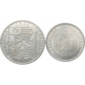 Obdobie rokov 1918–1938, 10 Kč z roku 1928 – TGM; +20 Kč z roku 1933, 2 ks