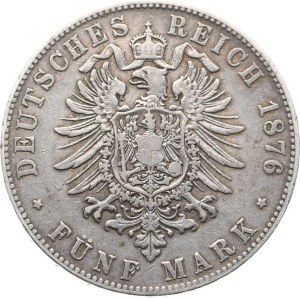 Baden, Friedrich I (1852–56–1907), 5 Mark 1876 G KM 263.1