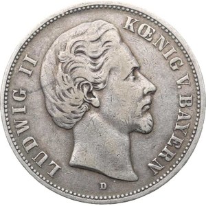 Bavaria, Ludwig II (1864–1886), 5 Mark 1875 D KM 502