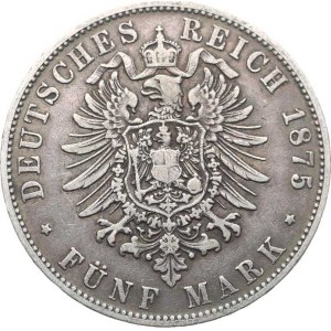 Bavaria, Ludwig II (1864–1886), 5 Mark 1875 D KM 502