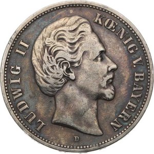 Baviera, Ludovico II (1864-1886), 5 Mark 1876 D KM 502