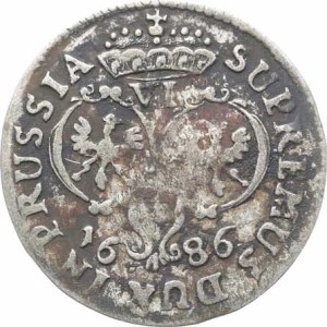 Brandenburg, Friedrich Wilhelm (1640–1688), 6 Groschen, 1686 BA, Königsberg KM 429, 3.176 g