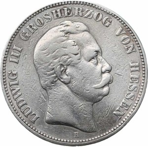 Hesse-Darmstadt, Ludwig III (1848–1877), 5 Mark 1876 H KM 353 R, scratches
