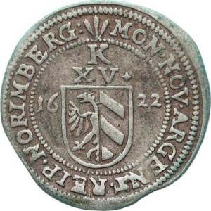 Nuremberg—city, 15th crown, 1622—bearing the title of Ferdinand II, R, KM 60a, 2.982 g