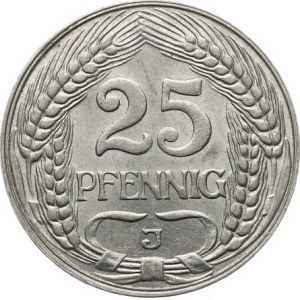 Nemecko, drobné mince cisárstva, 25 pfennigov 1910 J KM 18