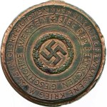 Germany - Third Reich, Porcelain Medals, Air Raid, with London Bridge in the background, inscription: ES GIBT HEUTE