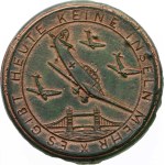 Germany - Third Reich, Porcelain Medals, Air Raid, with London Bridge in the background, inscription: ES GIBT HEUTE