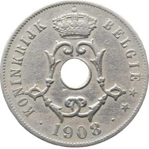 Belgium, Leopold II (1865–1909), 25 Centimes, 1908, BELGIË, KM 63 R