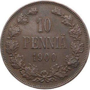 Finsko, Mikuláš II. (1894-1917), 10 Penniä 1900 KM 14; Schön 9