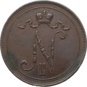 Finsko, Mikuláš II. (1894-1917), 10 Penniä 1900 KM 14; Schön 9